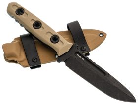 Тактический нож N.C.Custom Parachuter сталь AUS-10, покрытие Black Stonewash, рукоять Tan G10