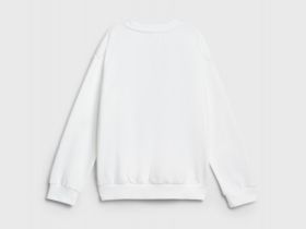 Свитшот с объёмным принтом для девочек, Белый