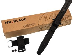 Тактический нож Mr.Blade Leshiy serrated blackwash, сталь AUS-8, рукоять Black Elastron