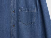 Джинсовая рубашка на пуговицах, Синий