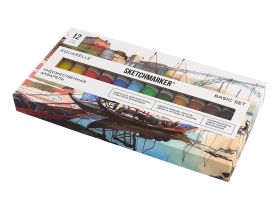 Набор акварельных красок Sketchmarker "Basic set" в тубах 12 цв*8 мл