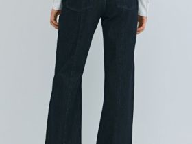 Джинсы клёш с высокой посадкой, Синий