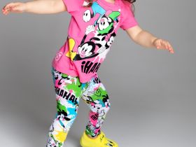 Комплект детский трикотажный для девочек: фуфайка (футболка), брюки (легинсы)