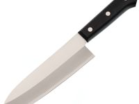 Кухонный Шеф нож Сантоку Tojiro Western Knife F-316, сталь VG-10, рукоять стабилизированная древесина, черный