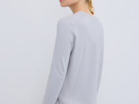 Лонгслив из плотного интерлока, Серый