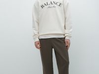 Свитшот с текстовым принтом, Белый