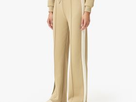 Женские хлопковые спортивные брюки Lacoste оверсайз