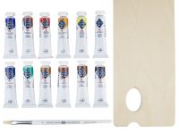 Набор масла "Мастер Класс" 12 шт х 18 мл, кисть, синее дерево