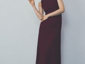 Вязаное платье с расклёшенной юбкой, Фиолетовый