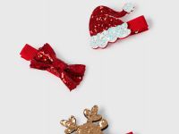 Набор заколок для волос для девочек, 4 шт., Красный