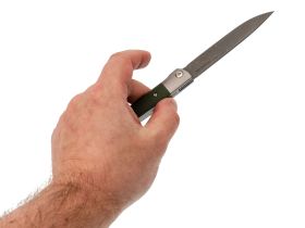 Складной нож Fat Dragon Attendants, сталь дамаск, рукоять G-10/сталь, зеленый