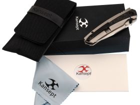 Складной нож Kansept Raven, сталь CPM 20CV, рукоять титан серый