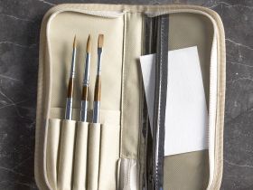 Набор кистей синтетика Pinax "AQUADYTA" складные 3 шт, ассорти, пенал д/кистей