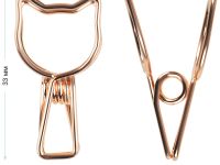 Зажимы для бумаг Meshu "Cute Cats" 6 шт 33 мм, ассорти, бокс с европодвесом