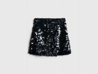 Мини-юбка с пайетками для девочек, Черный