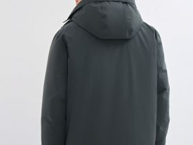 Утеплённая парка с капюшоном, Серый