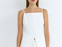 Жилет на тонких бретелях, Белый