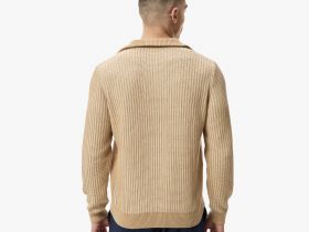 Мужской свитер Lacoste с высоким воротом на молнии классического кроя