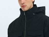 Куртка с накладными карманами, Черный