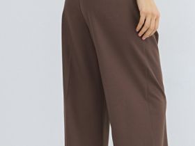 Широкие брюки со складками, Коричневый