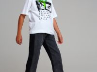 Брюки текстильные джинсовые утепленные флисом для мальчиков