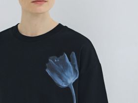 Футболка с цветочным принтом, Черный