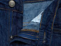 Свободные жатые джинсы с высокой посадкой, Синий