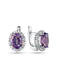 Серьги из белого золота с аметистами э4756сг05210412