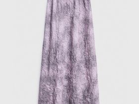 Атласная юбка из жатой ткани, Розовый