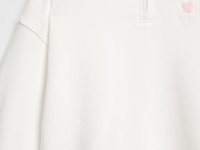 Свитшот с воротником-стойкой на молнии для девочек, Белый