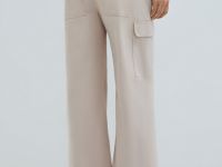 Хлопковые брюки карго с накладными карманами, Бежевый