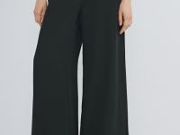 Двуслойные брюки из шифона, Черный