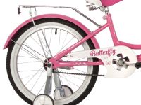 Детский велосипед Novatrack Butterfly 20, год 2023, цвет Белый-Фиолетовый