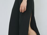 Двуслойные брюки из шифона, Черный