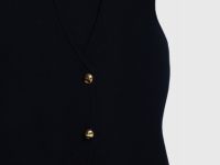 Вязаный жилет на пуговицах, Черный