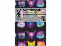 Скетчбук с бумагой Fabriano Black Bunny "Панда ест" А6 64 л 110 г