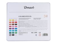Набор карандашей цветных Dmast 24 цв в металлическом пенале