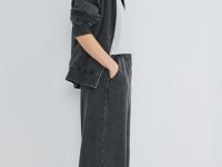 Широкие брюки с эластичным поясом, Серый