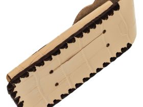 Кожаный чехол для складного ножа с рисунком волка, 130 мм