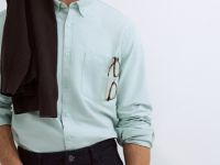 Рубашка из ткани оксфорд, Зеленый