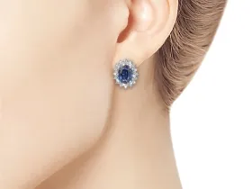 Серьги из белого золота с сапфирами э4758сг04210404