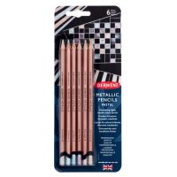 Набор карандашей цветных Derwent "Metallic" 6 пастельных цветов, в блистере