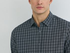 Рубашка в клетку, Серый