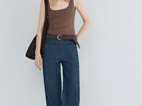 Топ с широкими бретелями, Коричневый