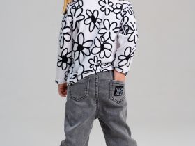 Брюки детские текстильные джинсовые для девочек