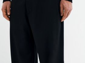 Широкие брюки с шерстью, Черный