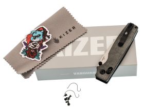 Складной нож Kizer Original 2, сталь 14C28N, рукоять микарта