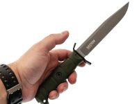 Тактический нож Kizlyar Supreme Vector Olive, сталь 420HC TW, рукоять кратон, хаки