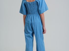 Комбинезон текстильный джинсовый для девочек