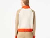 Женский шерстяной свитер Lacoste на молнии с карманами и воротником поло